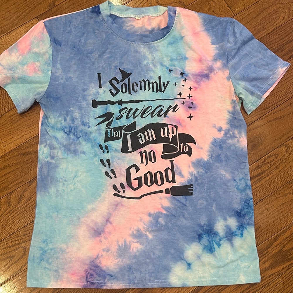Tie-Dye Harry Potter I Solemnly Swear T-Shirt size L
